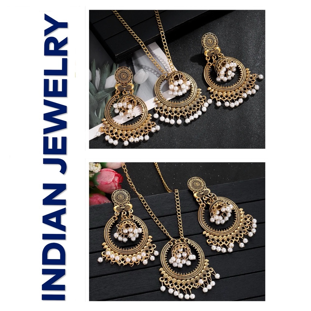 🐘 Indian Earrings and Necklace Set